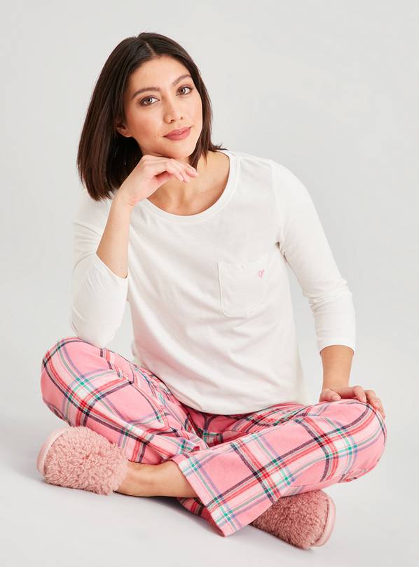Buy Christmas White & Pink Tartan Pyjamas 26 Pyjamas Argos